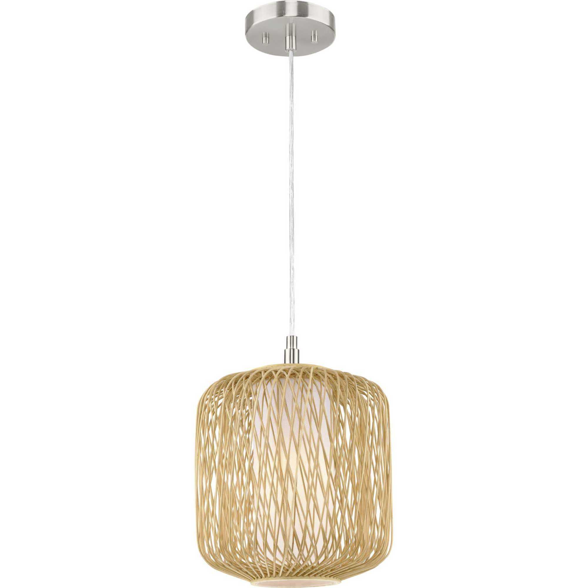 Cordova 1 Light 10 inch Natural Rattan Mini Pendant Ceiling Light, Design Series