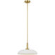 Amber Lewis Cyrus LED 15.5 inch Hand-Rubbed Antique Brass and Matte White Pendant Ceiling Light