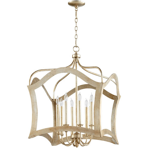 Milan 8 Light 24 inch Aged Silver Leaf Pendant Ceiling Light