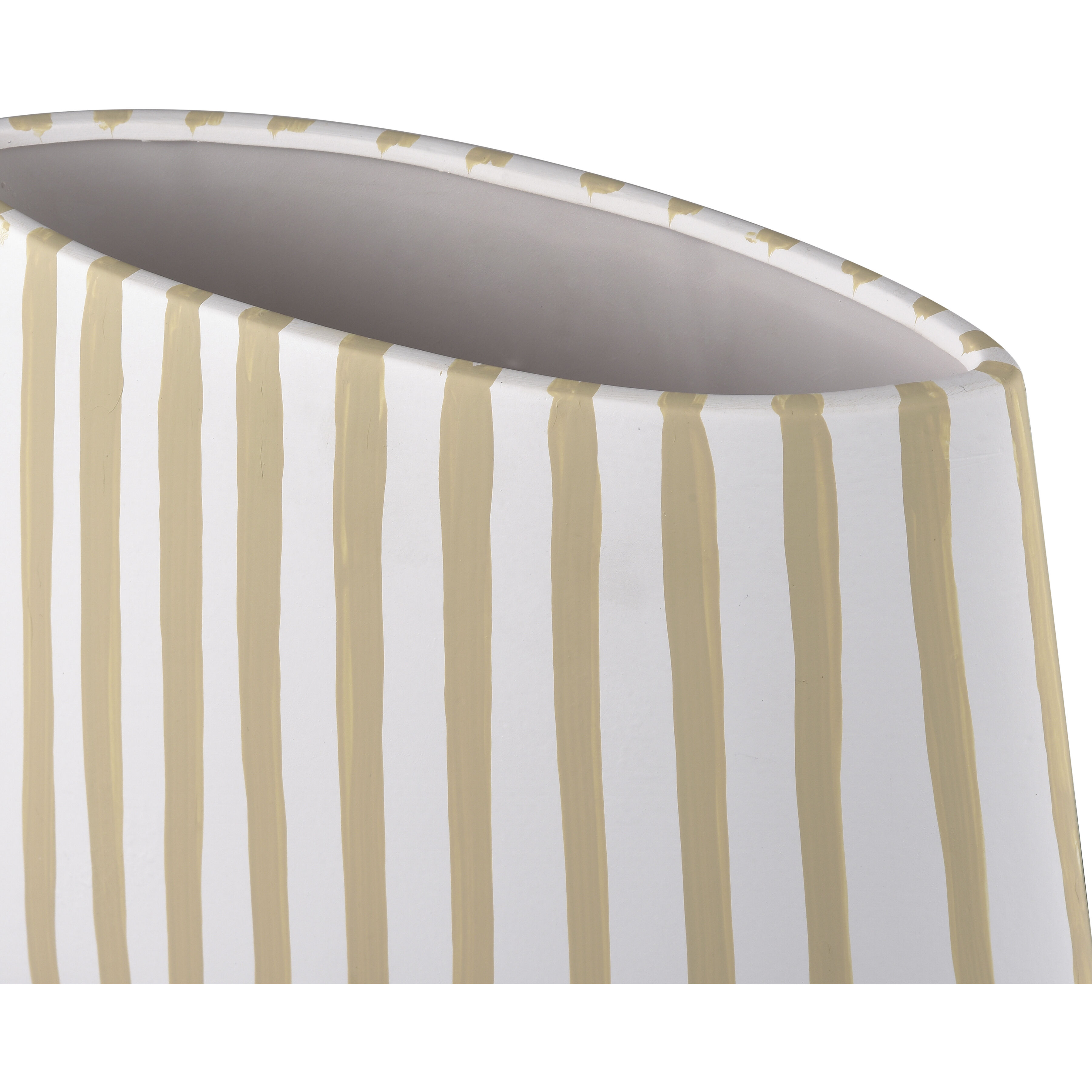 Hawking 12 X 9 inch Vase in White with Beige