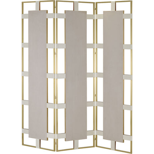 Camille 83 inch Cream/Brushed Brass/Mirror Screen