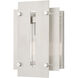 Utrecht 1 Light 10 inch Brushed Nickel Accents Outdoor Wall Lantern