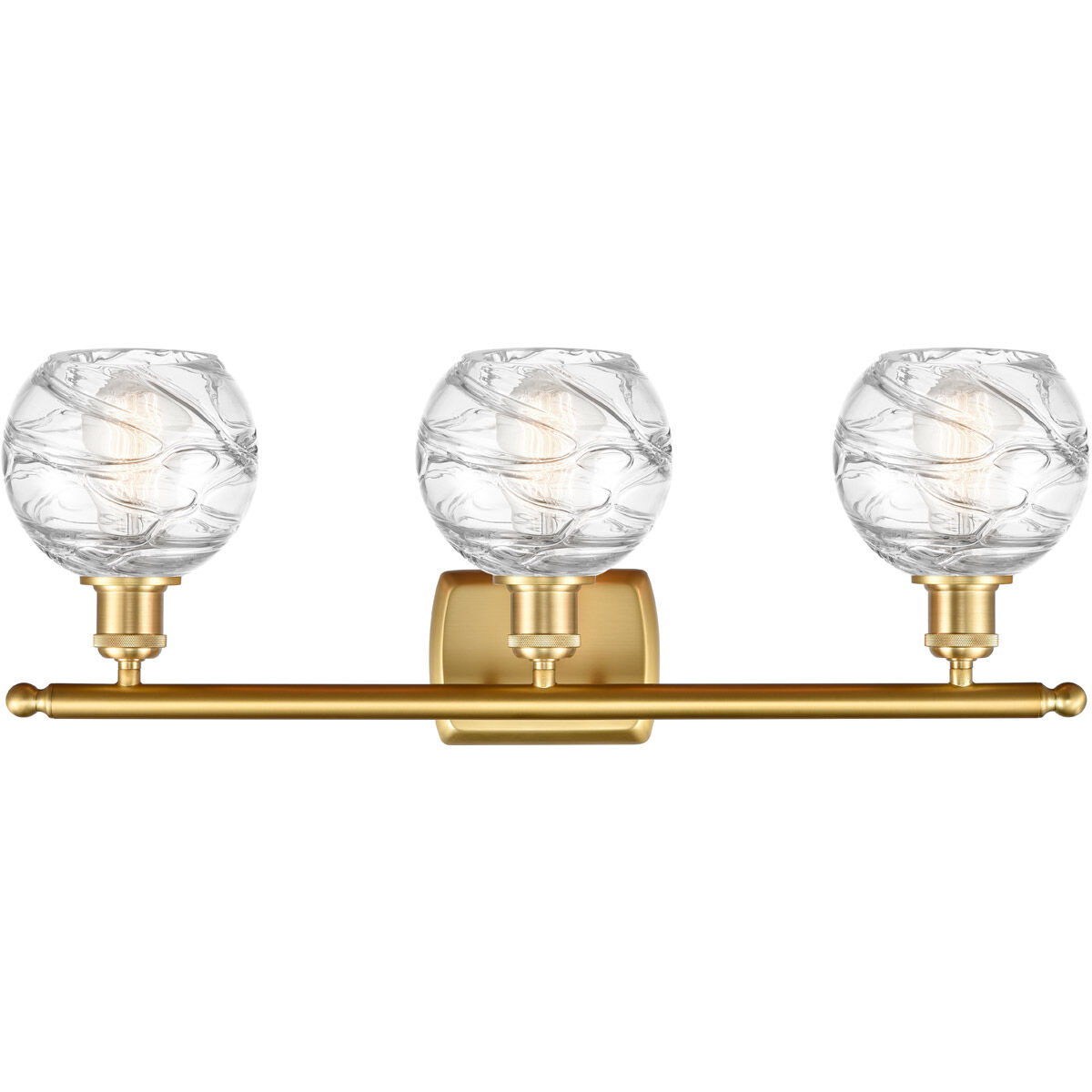 Ballston Small Deco Swirl LED 26 inch Satin Gold Bath Vanity Light Wall Light, Ballston