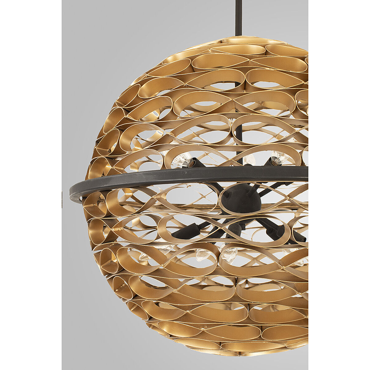 Ventura 10 Light 26 inch Matte Black and Gold Pendant Ceiling Light