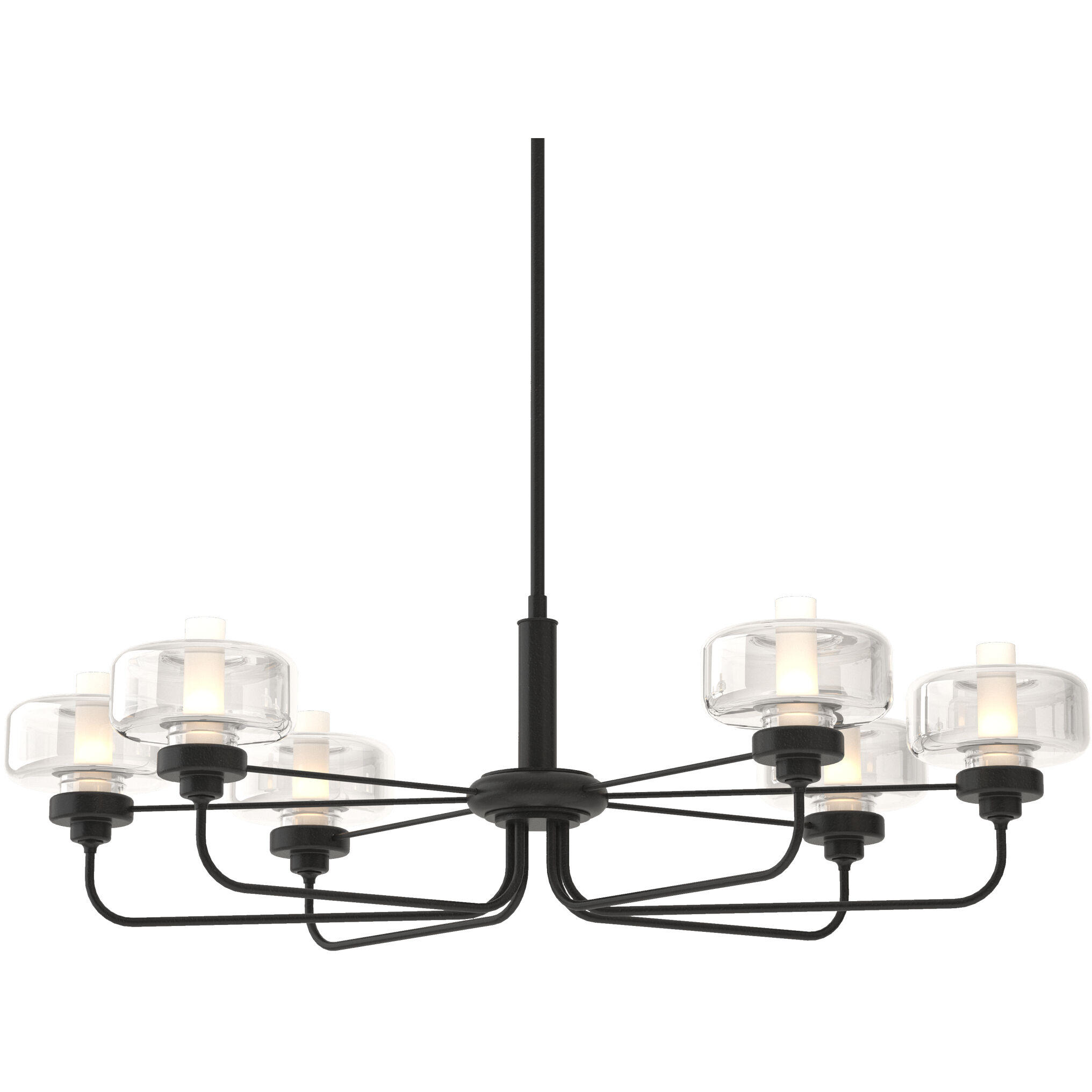 Nola 6 Light 42.4 inch Black Pendant Ceiling Light in Clear