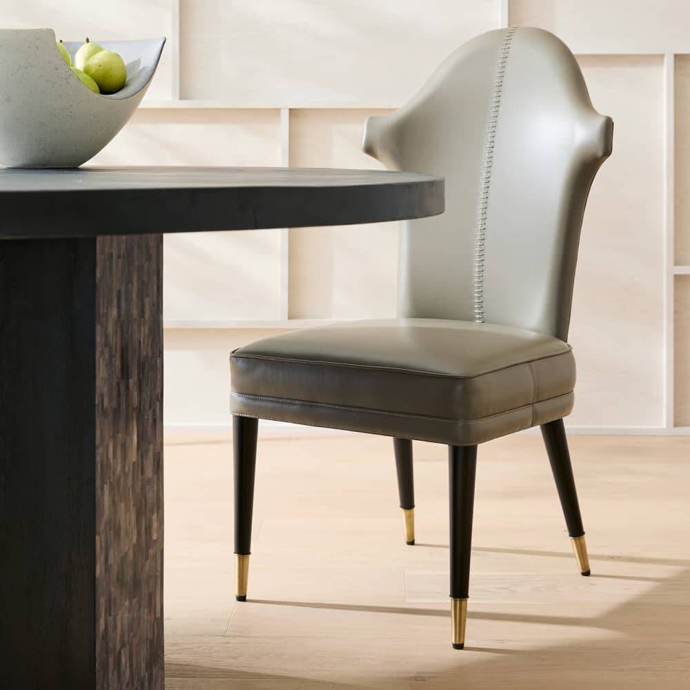 Lincoln Morel and Ebony with Antique Brass Dining Chair