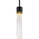Zigrina 1 Light 5.13 inch Satin Brushed Black with Aged Brass Pendant Ceiling Light