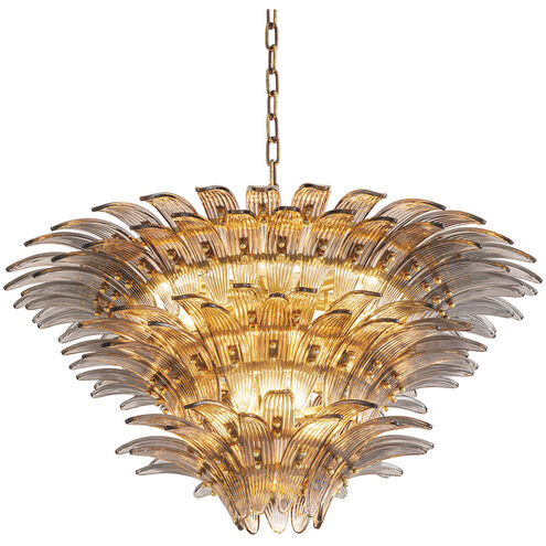Italo 9 Light 31.5 inch Light Brushed Brass Chandelier Ceiling Light