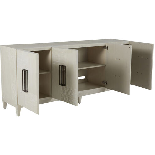 Tilden Cerused White / Antique Bronze / Antique Mirror Cabinet