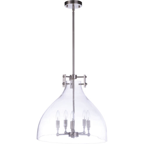 Chardonnay 5 Light 20 inch Brushed Polished Nickel Pendant Ceiling Light