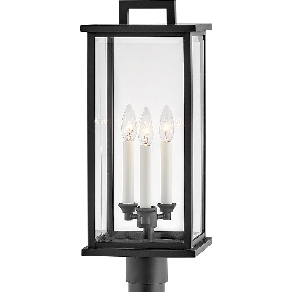 Estate Series Weymouth 3 Light 22.25 inch Black Outdoor Post Mount Lantern