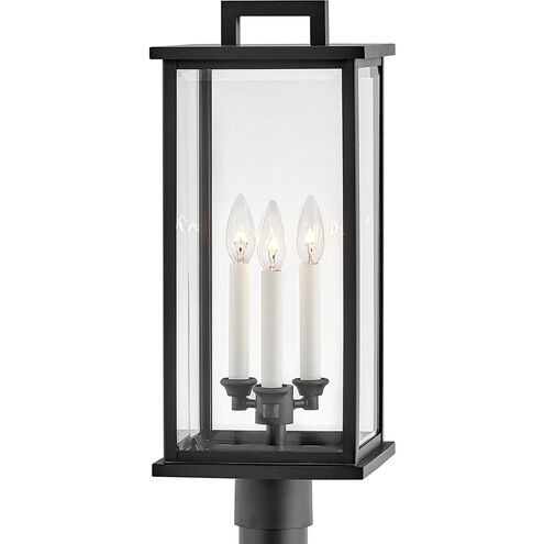 Estate Series Weymouth 3 Light 22.25 inch Black Outdoor Post Mount Lantern