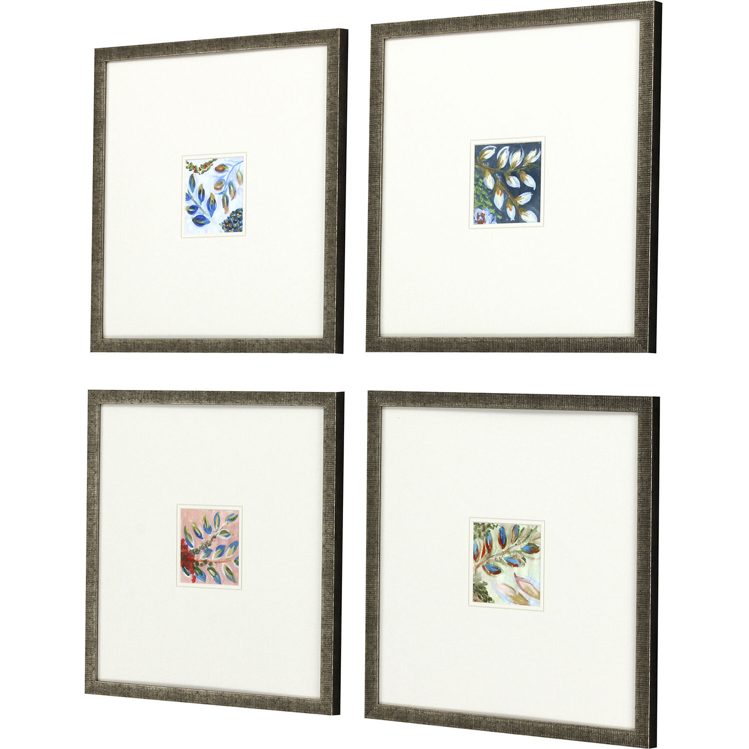 Botanica Blue and Black and Green and Orange Framed Art
