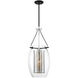 Dunbar 1 Light 12 inch Matte Black with Polished Chrome Accents Pendant Ceiling Light, Essentials