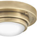Porte LED 7 inch Heritage Brass Indoor Foyer Flush Mount Ceiling Light, Convertible to Sconce