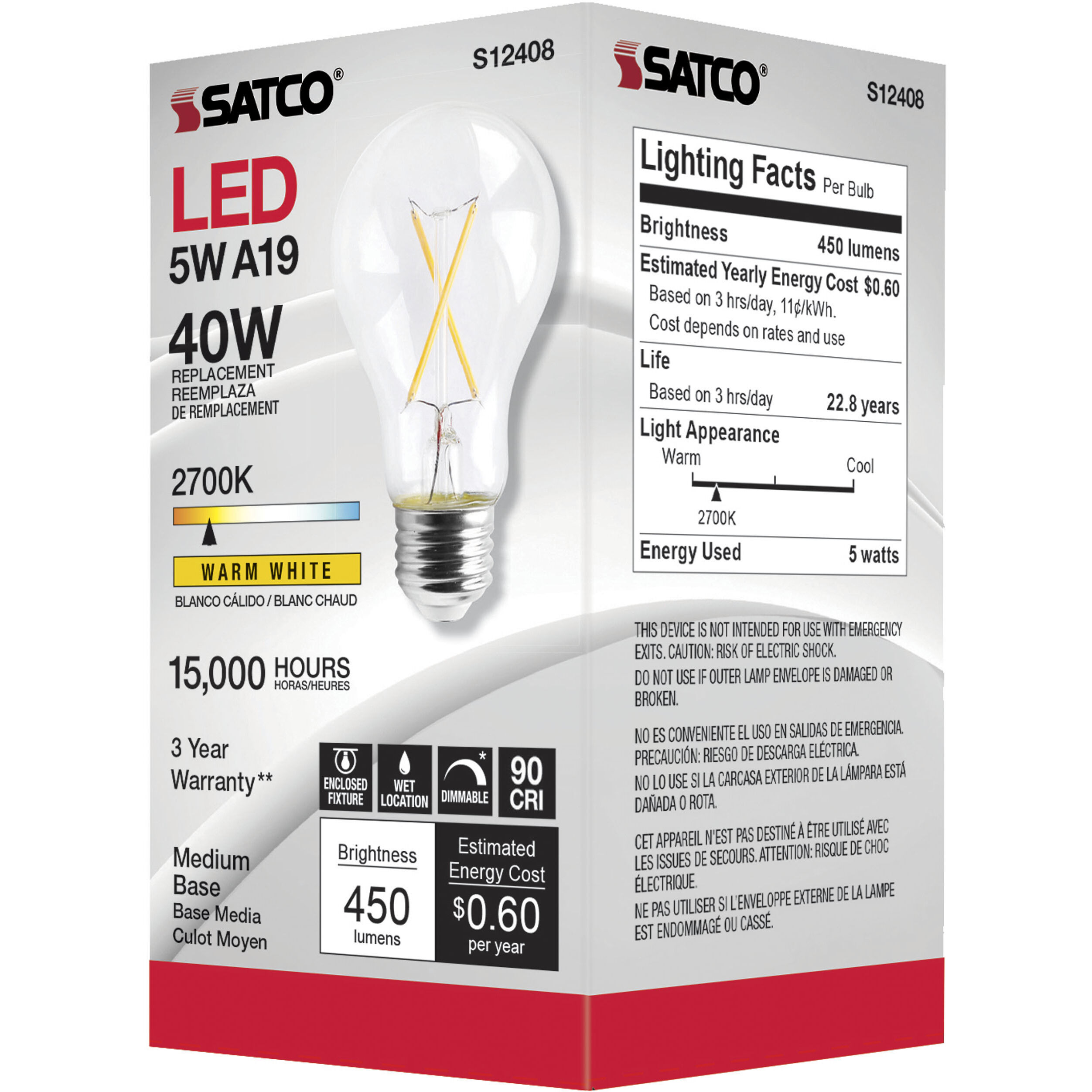 Lumos LED Medium 5.00 watt 120 2700K Light Bulb