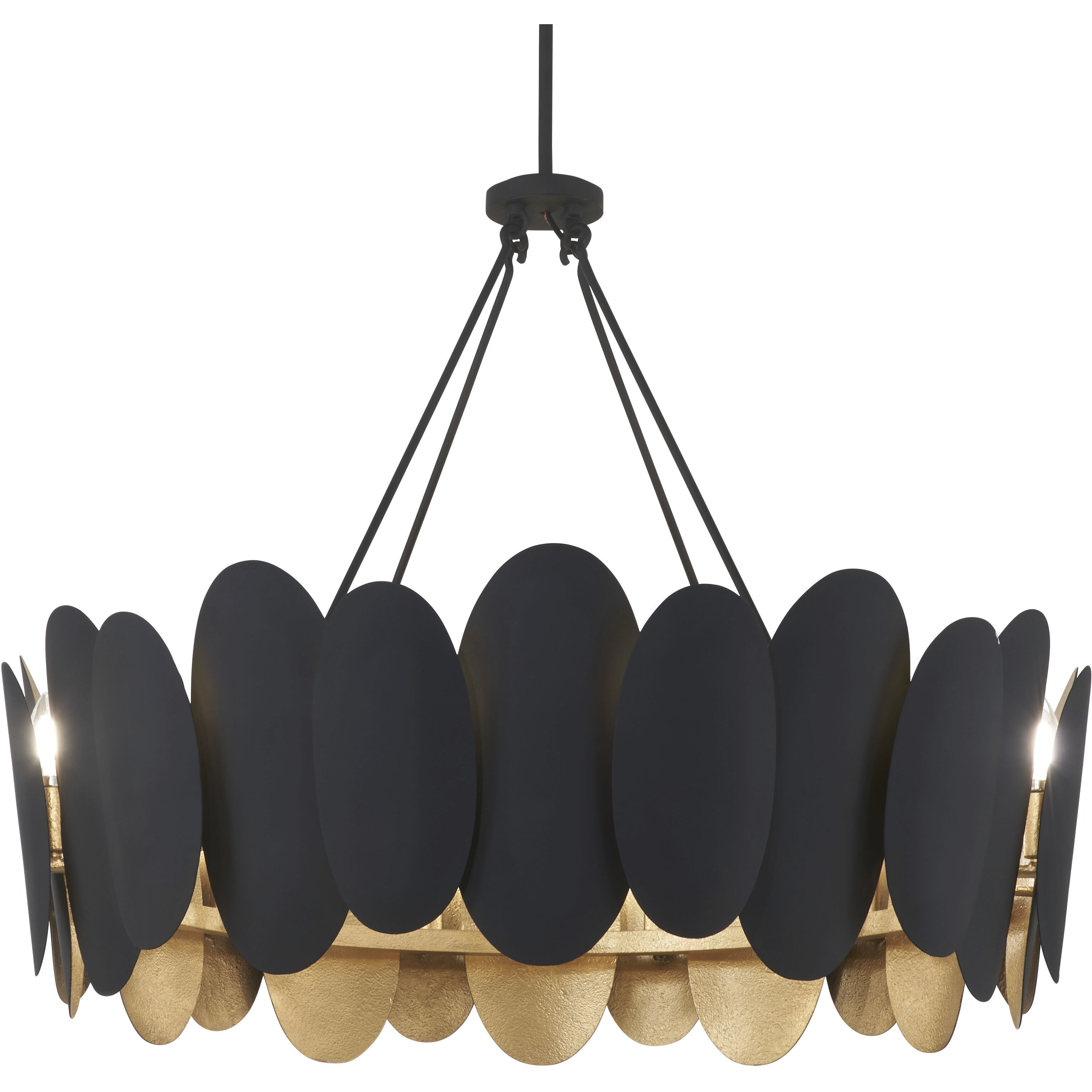 Vailen 12 Light 36 inch Dark Matte Black Pendant Ceiling Light