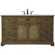 Americana 60 X 21.5 X 35 inch Driftwood Vanity Sink Set in Dark Walnut