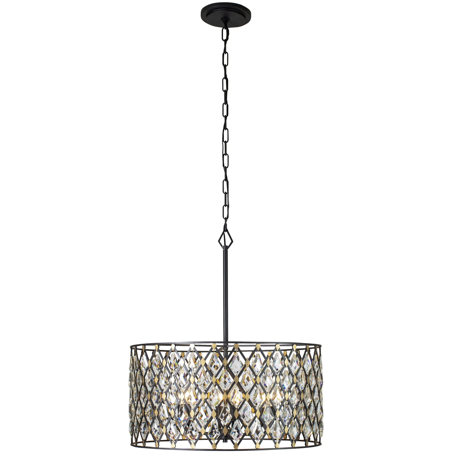 Windsor 6 Light 25 inch Carbon and Havana Gold Pendant Ceiling Light