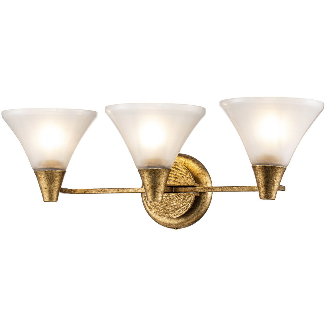 Lemoine 3 Light 24.5 inch Gold Leaf Bath Bar Wall Light