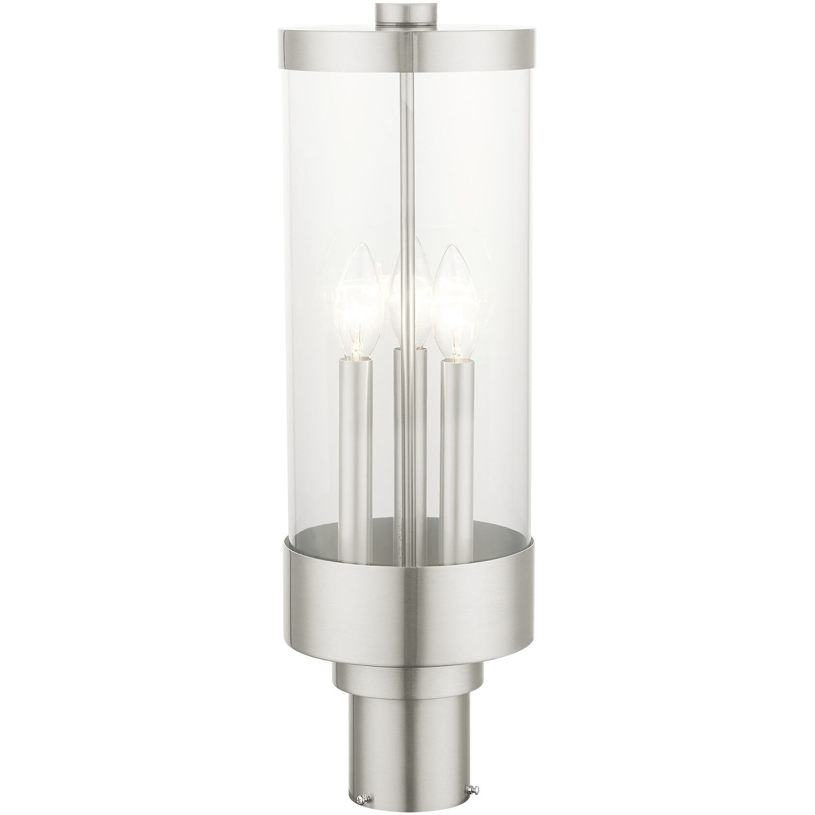 Hillcrest 3 Light 20 inch Brushed Nickel Outdoor Post Top Lantern