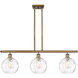 Ballston Athens Water Glass LED 36 inch Brushed Brass Island Light Ceiling Light