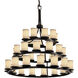 Textile LED 42 inch Matte Black Chandelier Ceiling Light in Cream, 25200 Lm LED