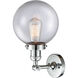 Franklin Restoration Large Beacon LED 8 inch Polished Chrome Sconce Wall Light in Clear Glass, Franklin Restoration