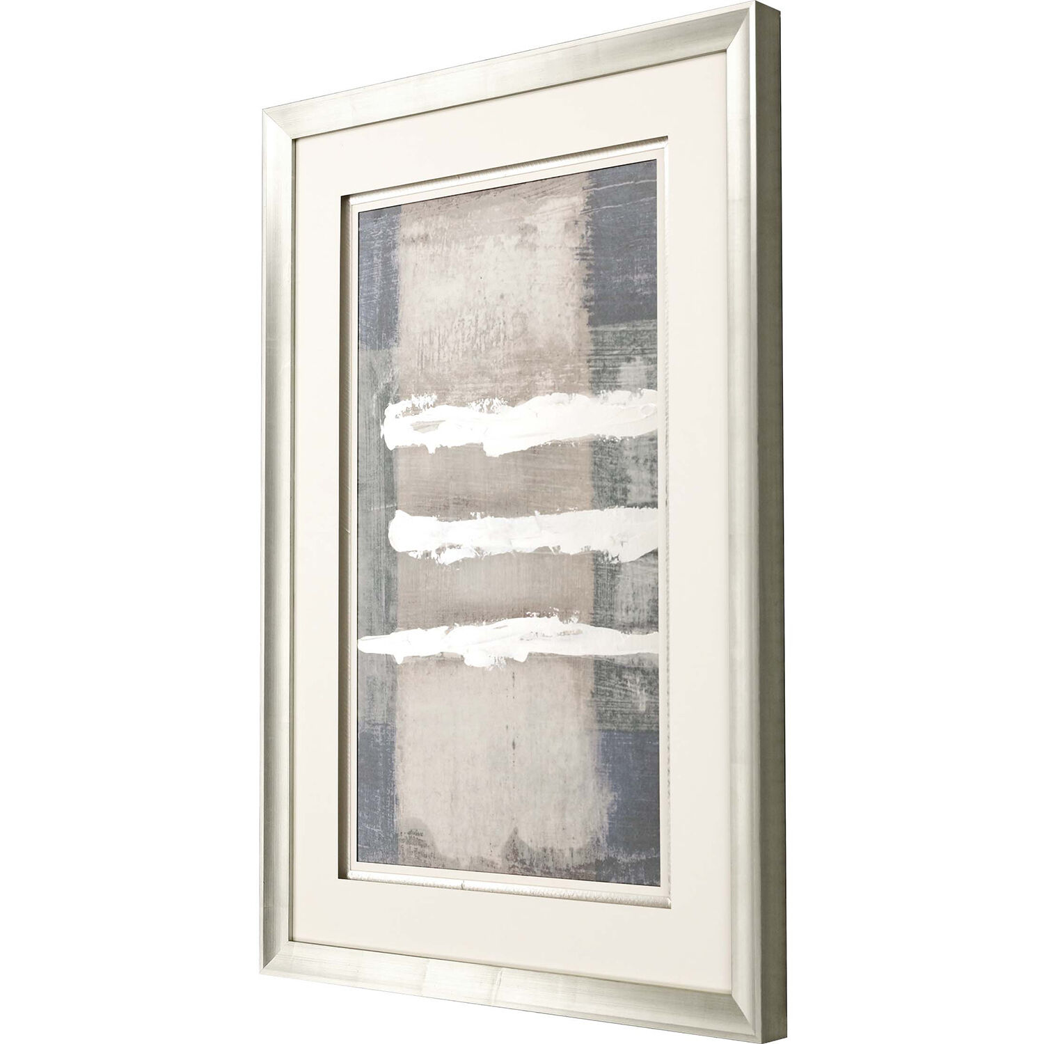 Motif Neutral and Gray and Blue and Metallic Framed Art, The Studio