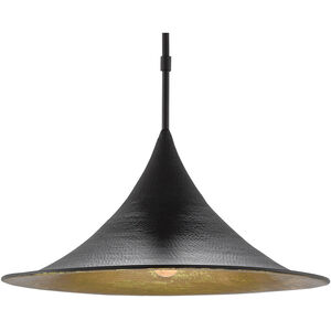Aberfoyle 1 Light 22 inch Satin Black/Gold Leaf Pendant Ceiling Light