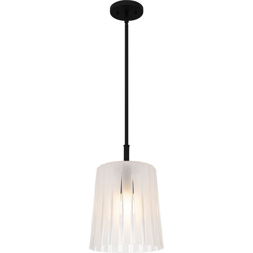 Gray 1 Light 10 inch Matte Black Mini Pendant Ceiling Light, Small