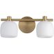 Valentina 2 Light 15 inch Champagne Gold Vanity Light Wall Light