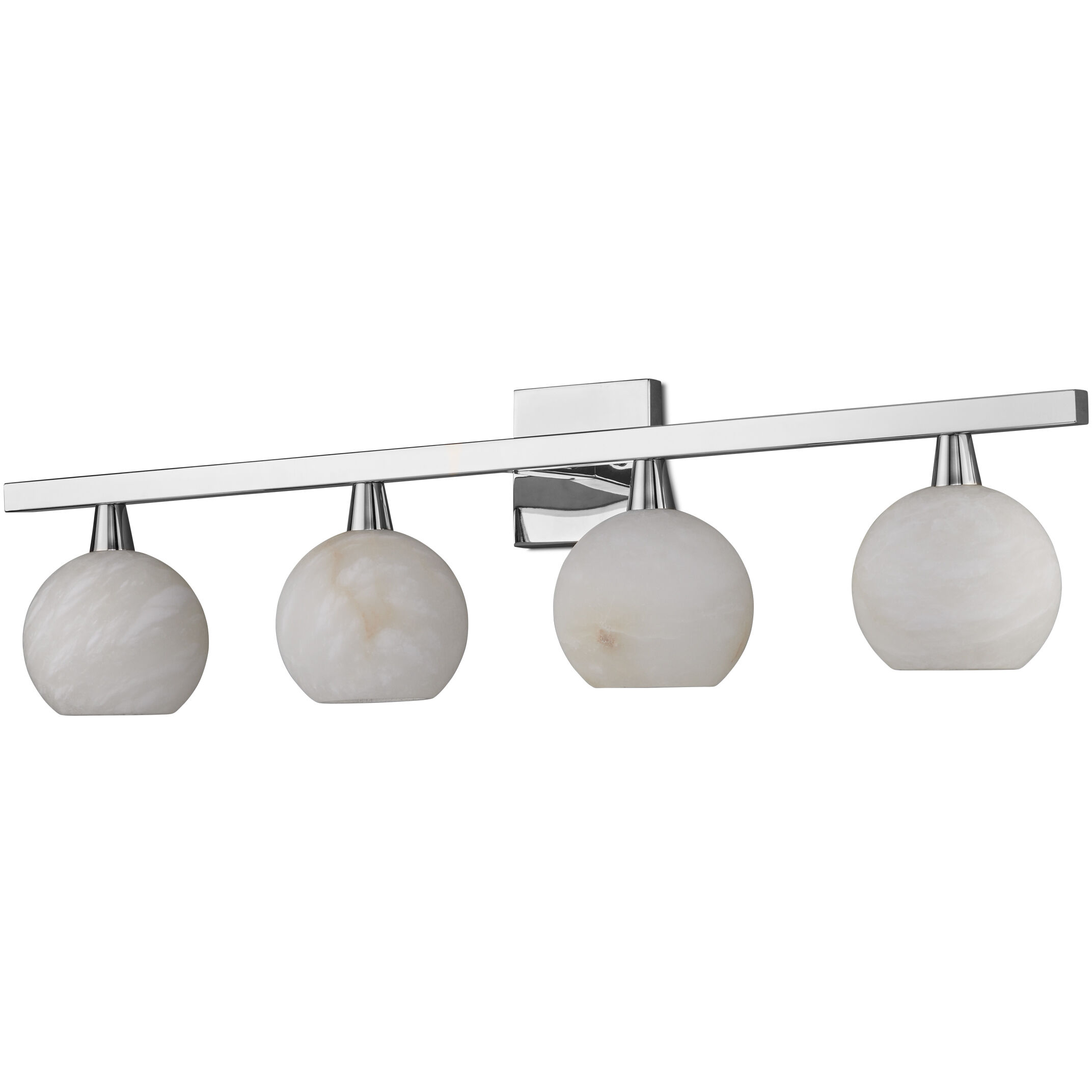 Bombelles 4 Light 38 inch Polished Nickel/Natural Bath Bar Wall Light