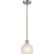 Ballston Dayton 1 Light 6 inch Brushed Satin Nickel Pendant Ceiling Light in White Glass, Ballston
