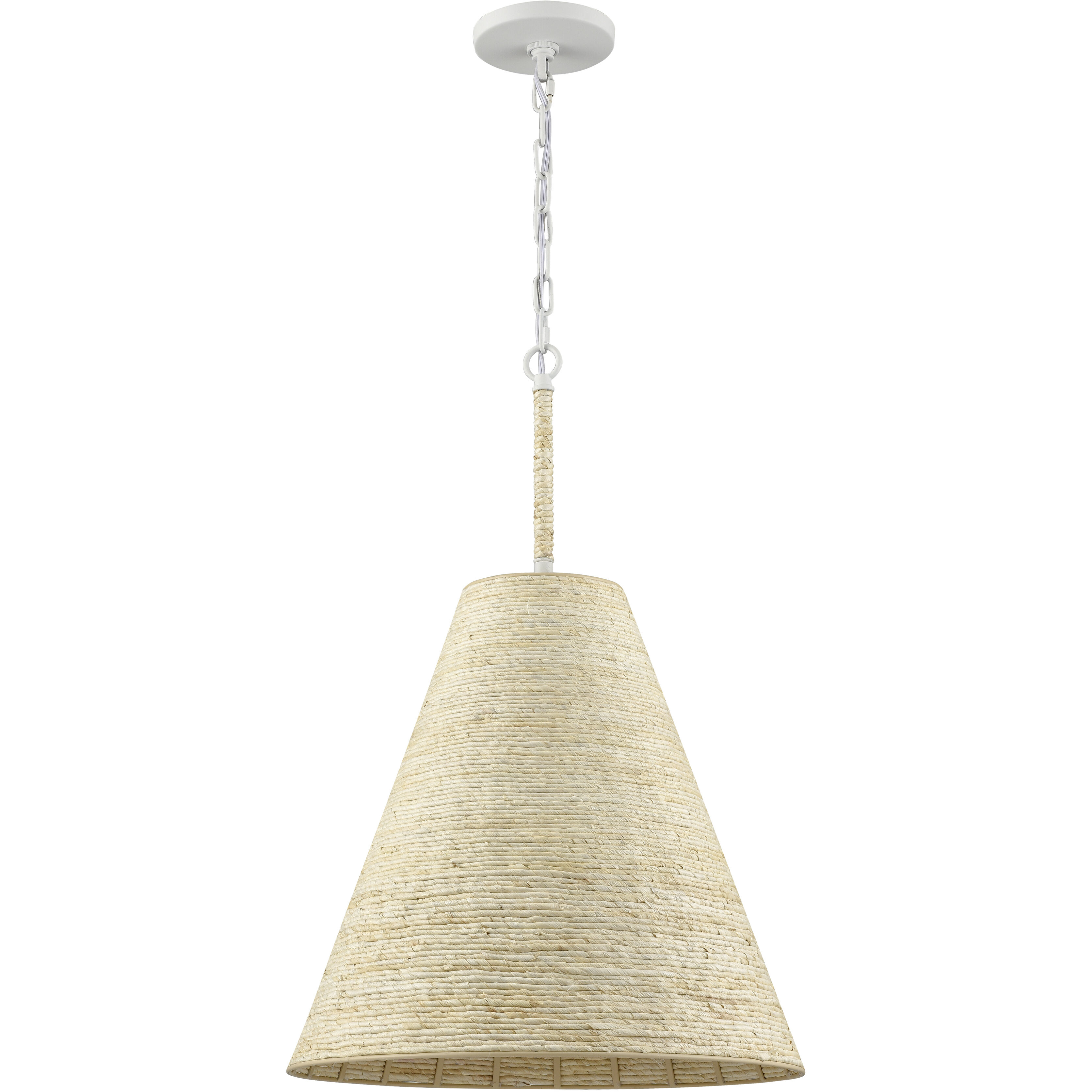 Abaca 1 Light 17 inch Textured White Pendant Ceiling Light