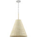 Abaca 1 Light 17 inch Textured White Pendant Ceiling Light