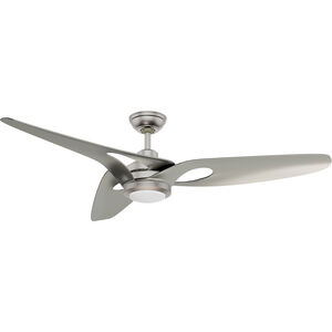 Inez 60 inch Brushed Nickel with Matte Nickel Blades Outdoor Ceiling Fan