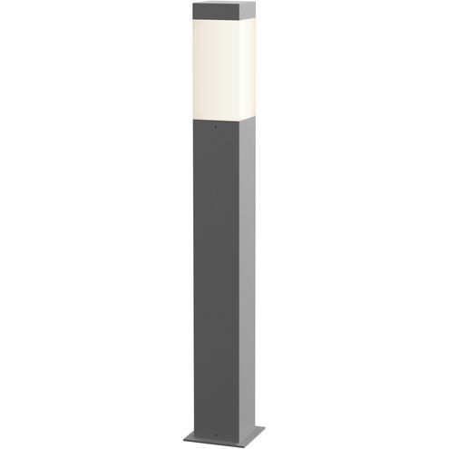 Square Column 12V 8 watt Textured Gray Bollard