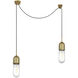 Thomas O'Brien Junio LED 5.5 inch Hand-Rubbed Antique Brass Pendant Ceiling Light in Clear Glass