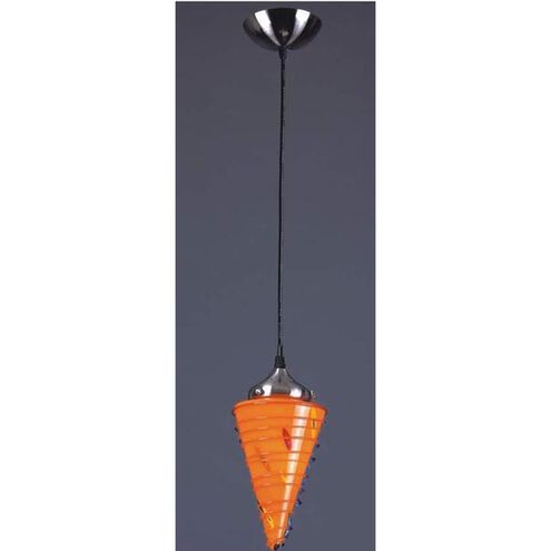 Pazzo 1 Light 6 inch Satin Nickel with Orange Pendant Ceiling Light