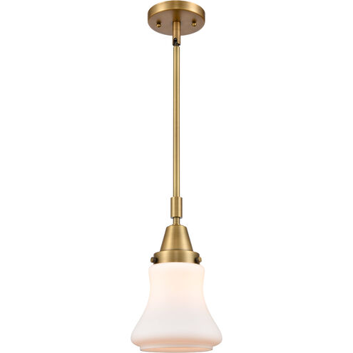 Franklin Restoration Bellmont 1 Light 7 inch Brushed Brass Mini Pendant Ceiling Light in Matte White Glass