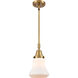 Franklin Restoration Bellmont 1 Light 7 inch Brushed Brass Mini Pendant Ceiling Light in Matte White Glass
