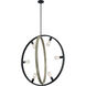 Augusta 6 Light 33.63 inch Black and Wood Pendant Ceiling Light