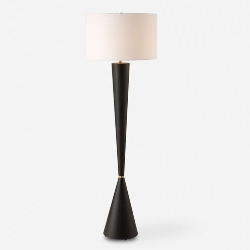 Layla 63.25 inch 150.00 watt Textured Aged Black and Antique Brass Floor Lamp Portable Light