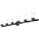 Manhattan 6 Light 47.5 inch Black Chrome with Polished Chrome Accents Vanity Sconce Wall Light in Polished Black Chrome