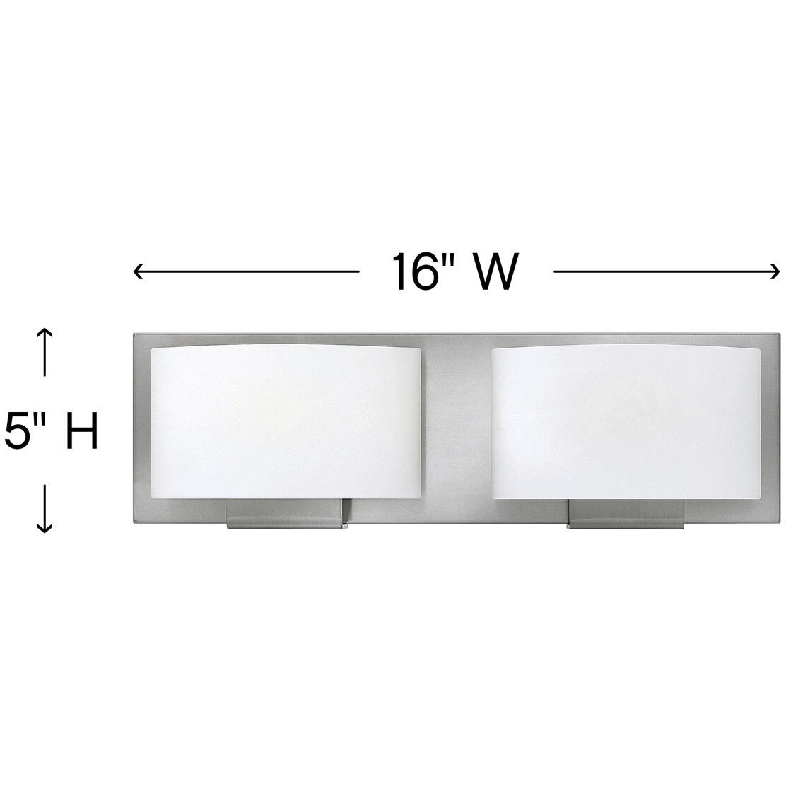 Mila 2 Light 16 inch Brushed Nickel Vanity Light Wall Light