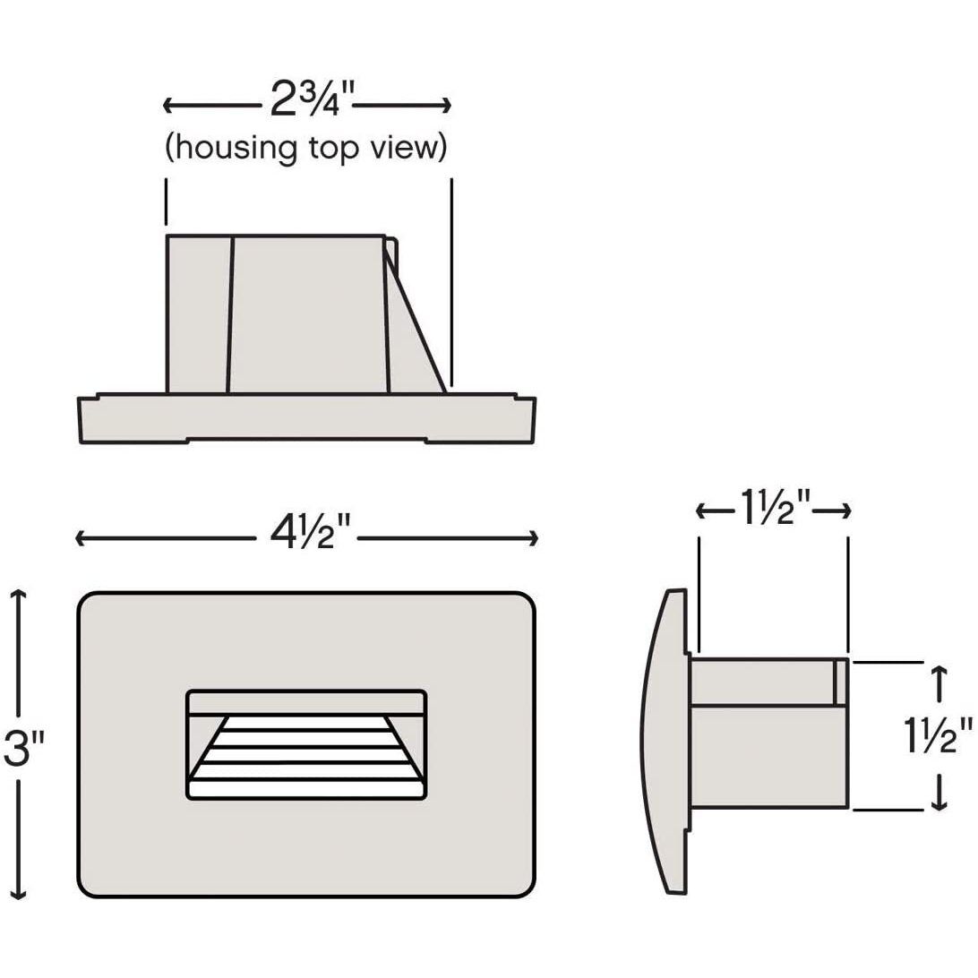 Luna 12v 3.80 watt Satin White Landscape Step Light, Horizontal