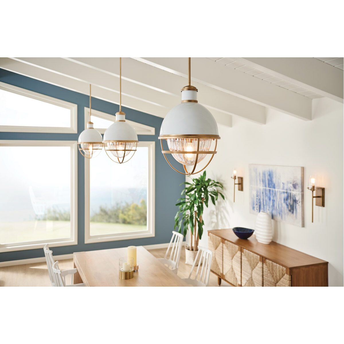 Tollis 1 Light 16 inch Natural Brass Pendant Ceiling Light