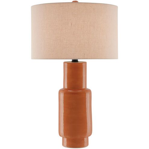 Janeen 31 inch 150 watt Orange/Satin Black Table Lamp Portable Light