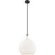 Astor 1 Light 14 inch Matte Black Pendant Ceiling Light in Matte White Glass